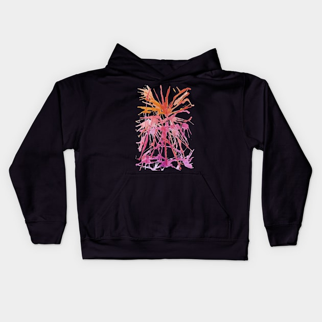 Sunset Splash Doodle Kids Hoodie by Red Wolf